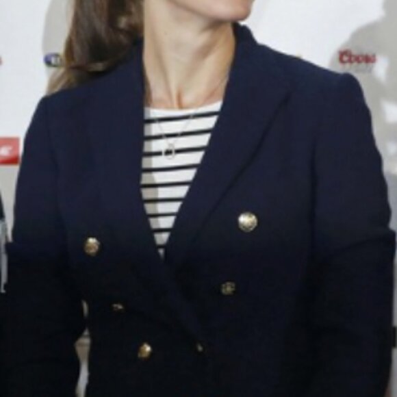 Zara Navy Double Breasted Captain's Jacket.  Size SMALL - Picture 3 of 5